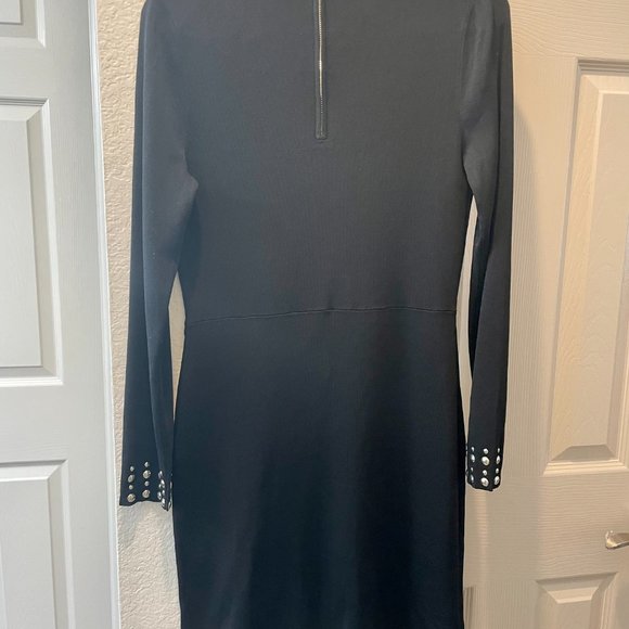 INC International Concepts Women's Black Long-Sleeved Studded Dress - Picture 3 of 7